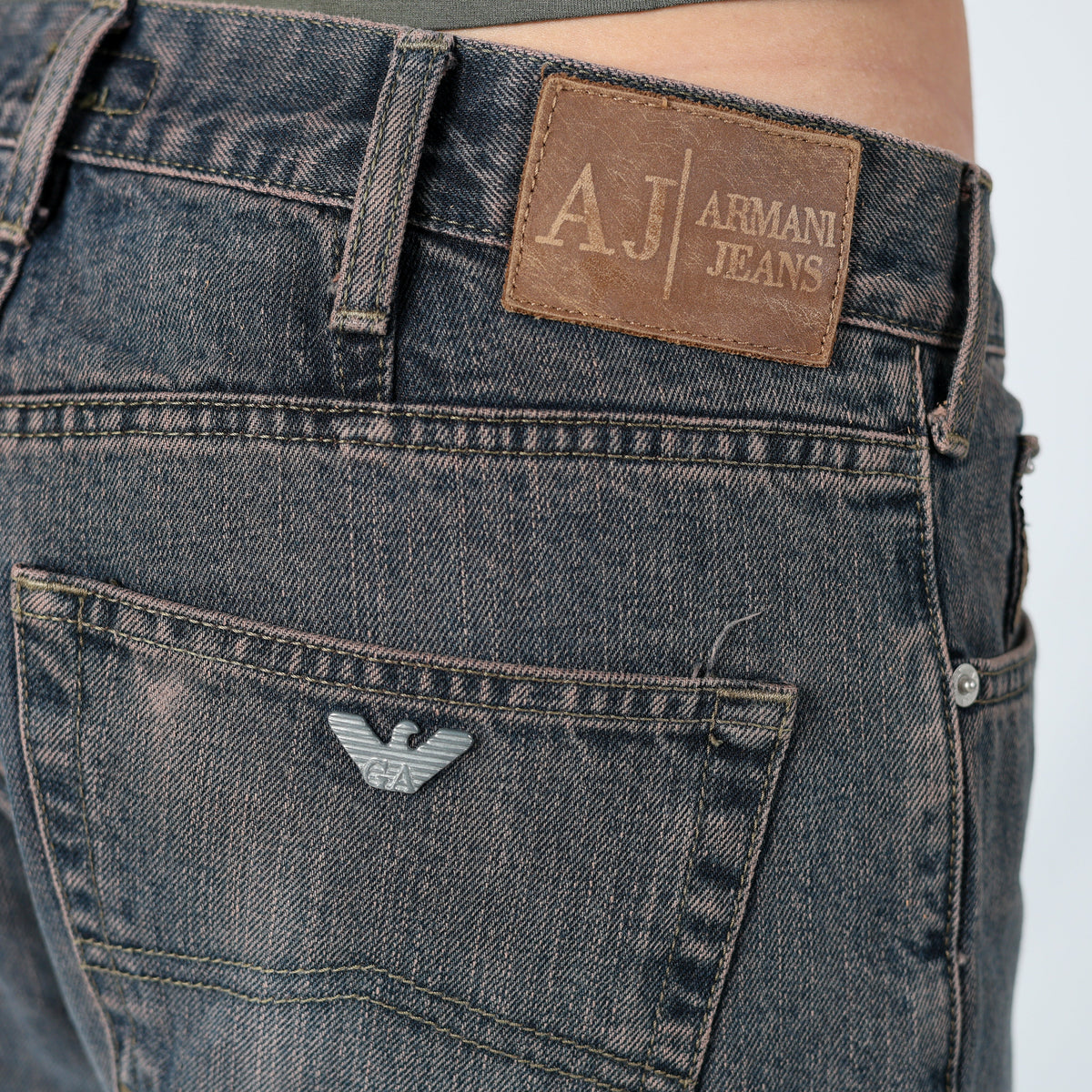 Navy Blue 90s Armani Jeans Straight Jeans (8)