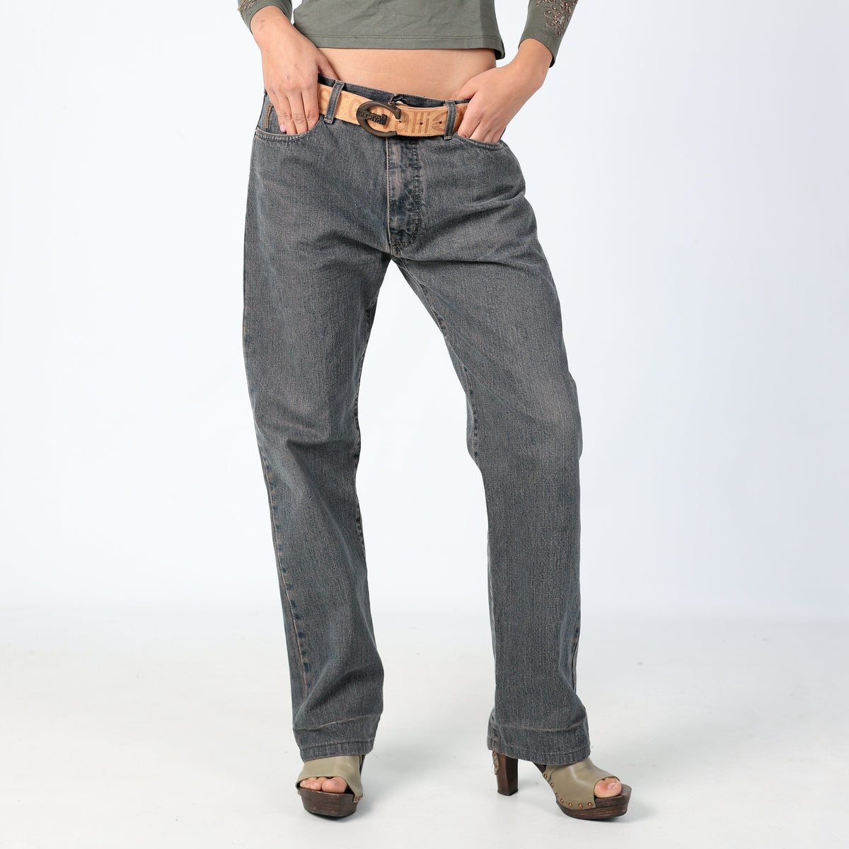 Navy Blue 90s Armani Jeans Straight Jeans (8)