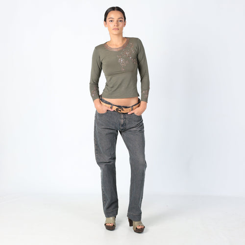Navy Blue 90s Armani Jeans Straight Jeans (8)