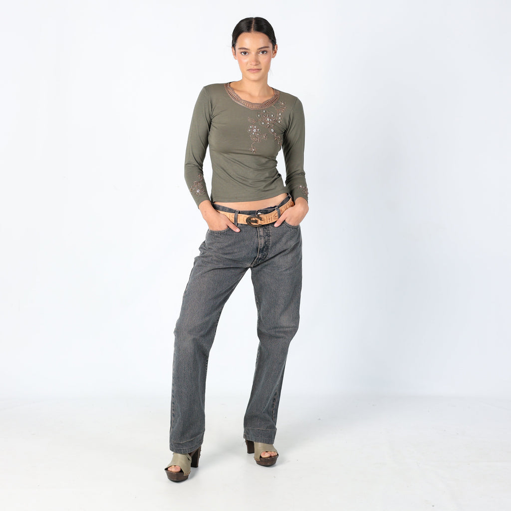 Navy Blue 90s Armani Jeans Straight Jeans (8)