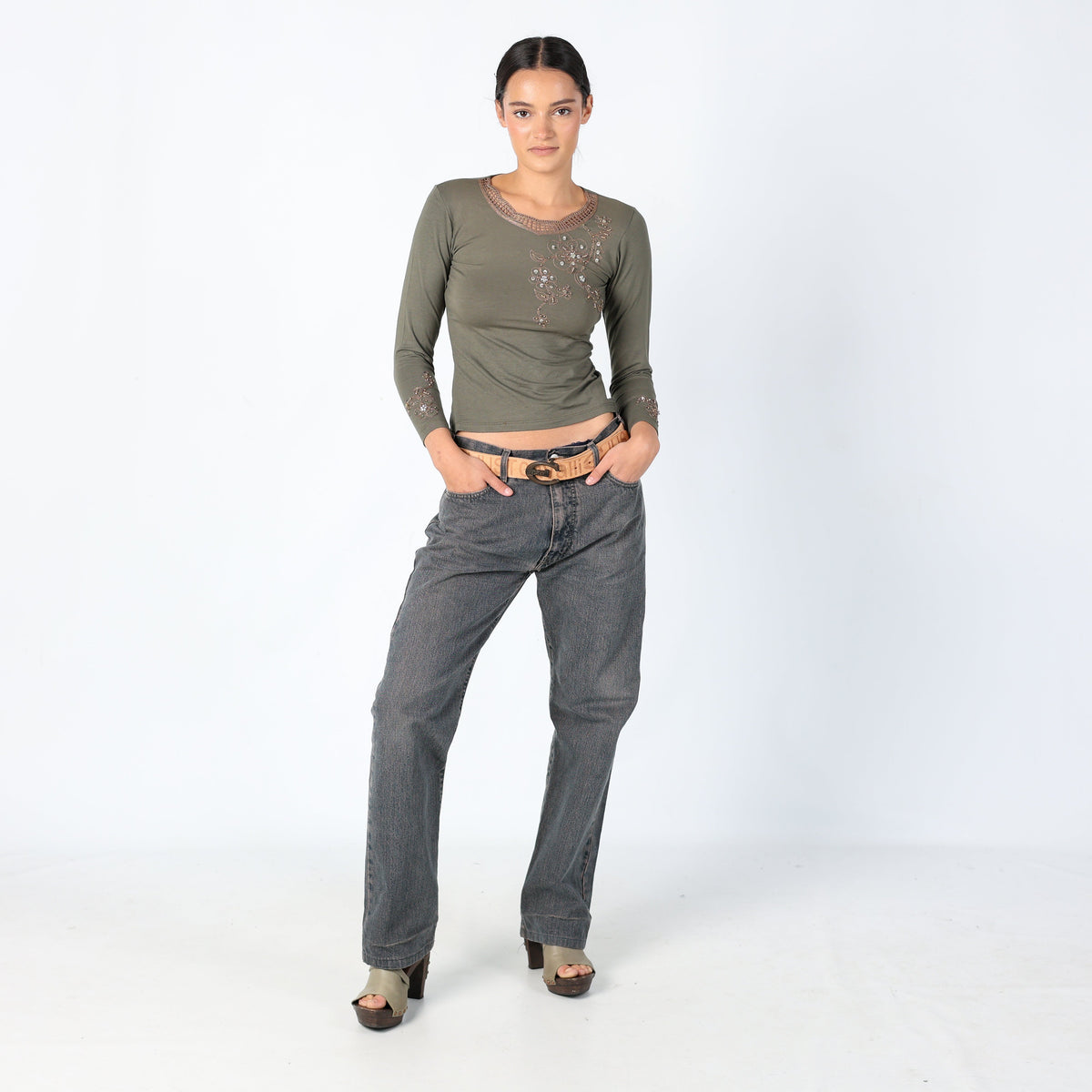 Navy Blue 90s Armani Jeans Straight Jeans (8)