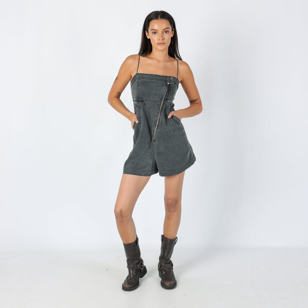 Grey 90s Miss Sixty Woven Playsuit Cute (S)