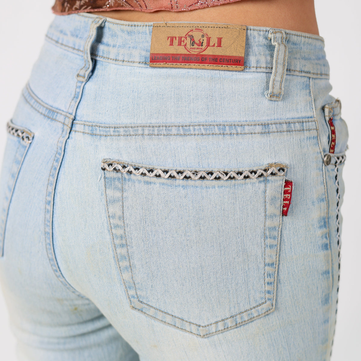 Light Blue 90s TeliJeans Flare Jeans Embroidered (6)