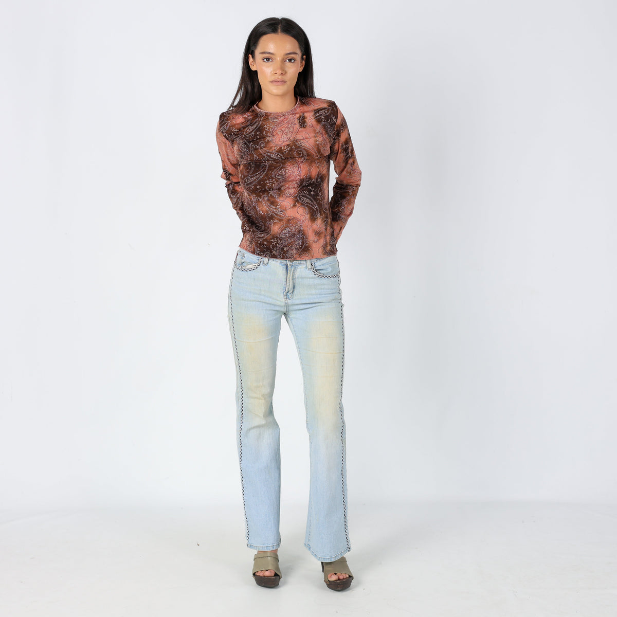Light Blue 90s TeliJeans Flare Jeans Embroidered (6)
