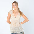 Cream Y2K Promod Cami Mesh Floral (10)