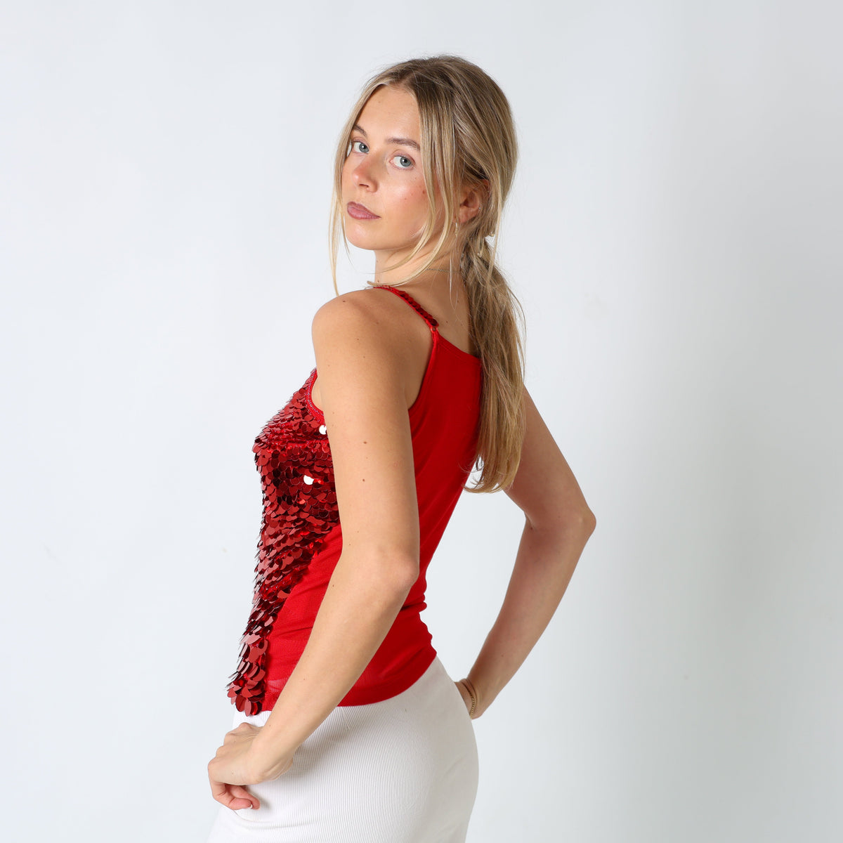 Red 90s Cami Sequined Bead Detailing (8)