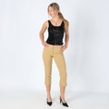 Tan 90s Guess Jeans Woven Trousers Super Flattering Chic Capris (XS)
