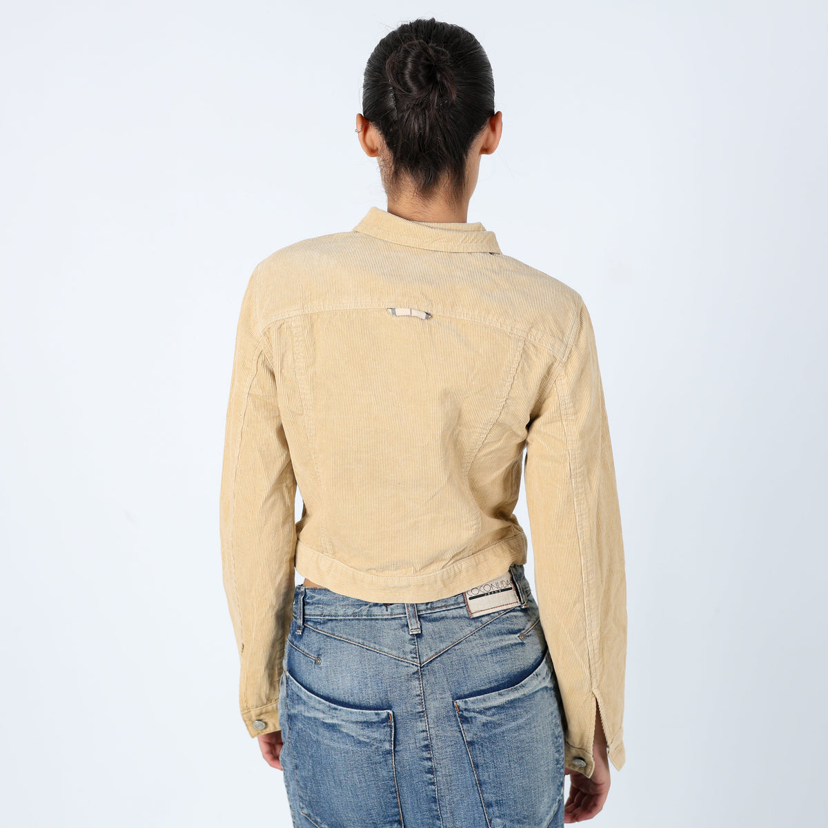 Tan 90s Burberry Light jacket Designer Corduroy Fitted (S)