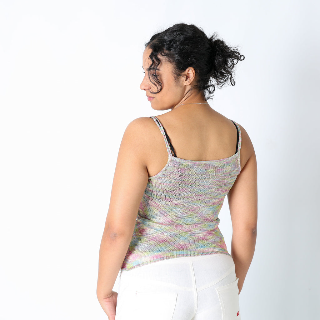 Multicoloured Y2K Cami Mesh Sheer (S)