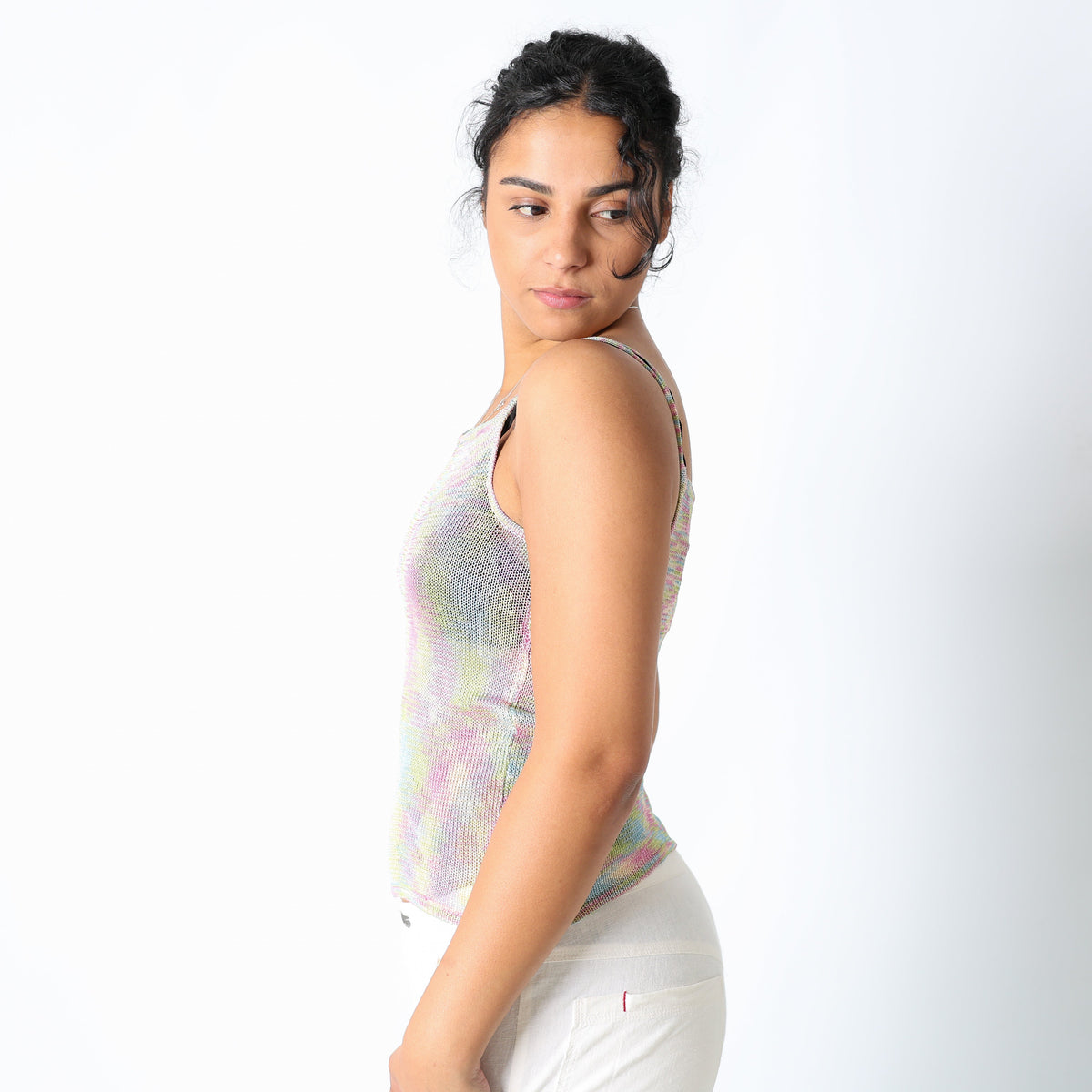 Multicoloured Y2K Cami Mesh Sheer (S)