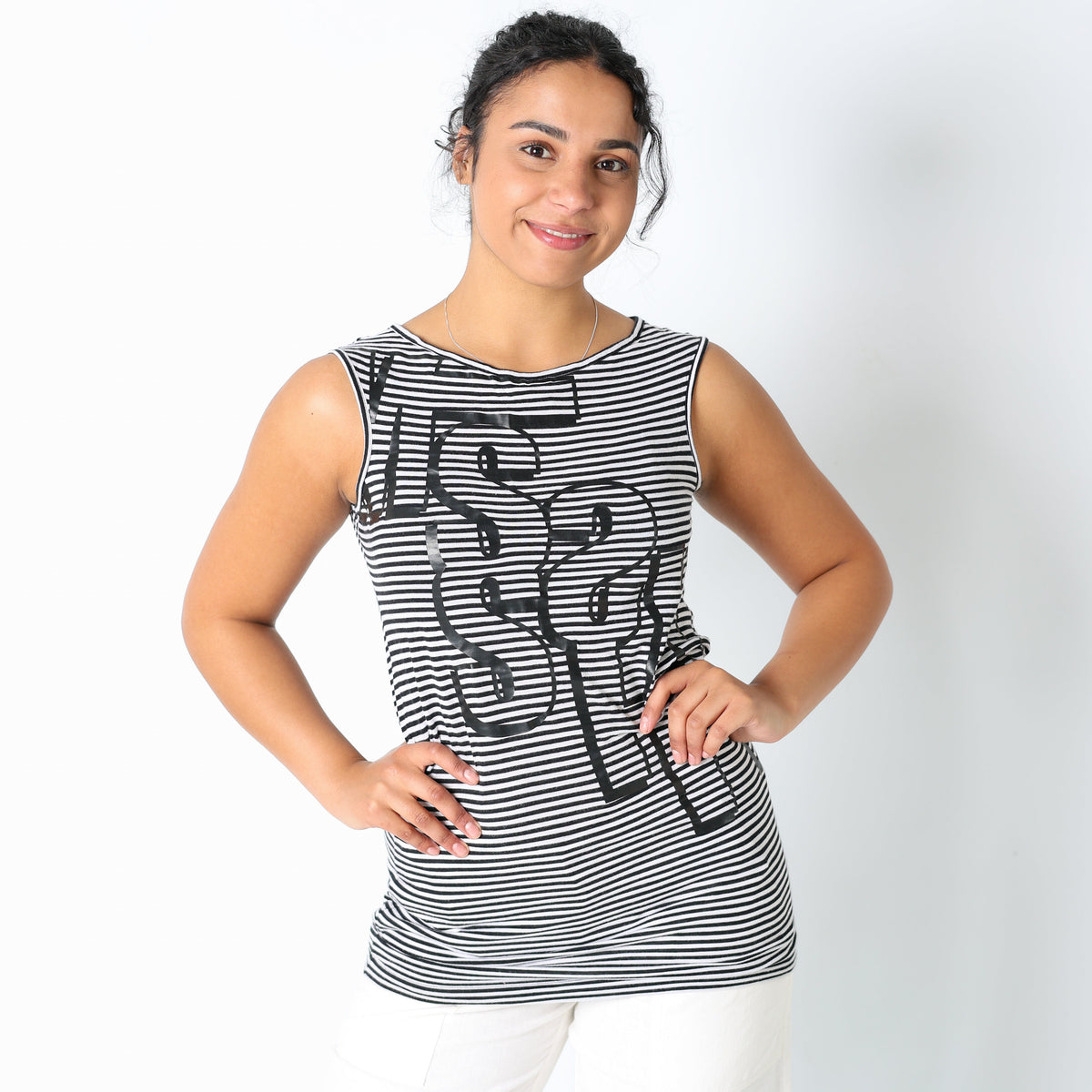 Black 90s Miss Sixty Woven Mini Dress Stripe Tie Back Printed (S)