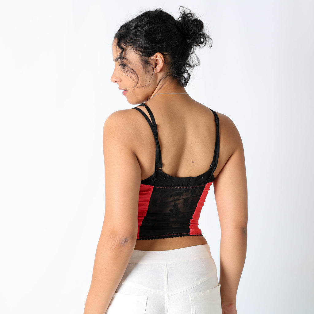 Red 90s Cami Lace Detail (M)