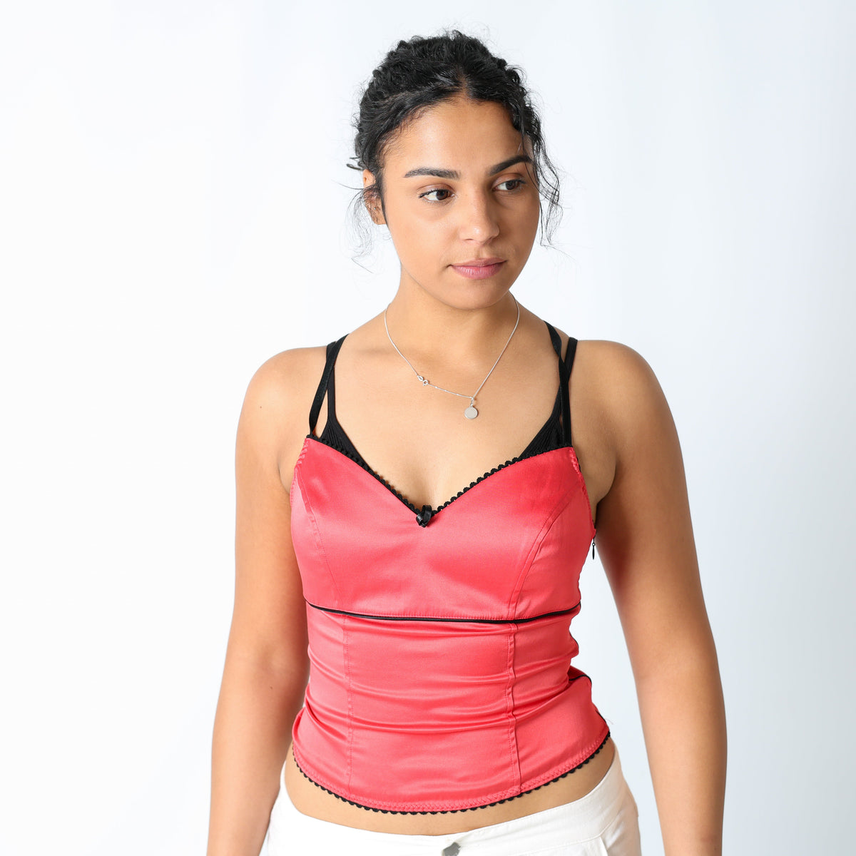 Red 90s Cami Lace Detail (M)