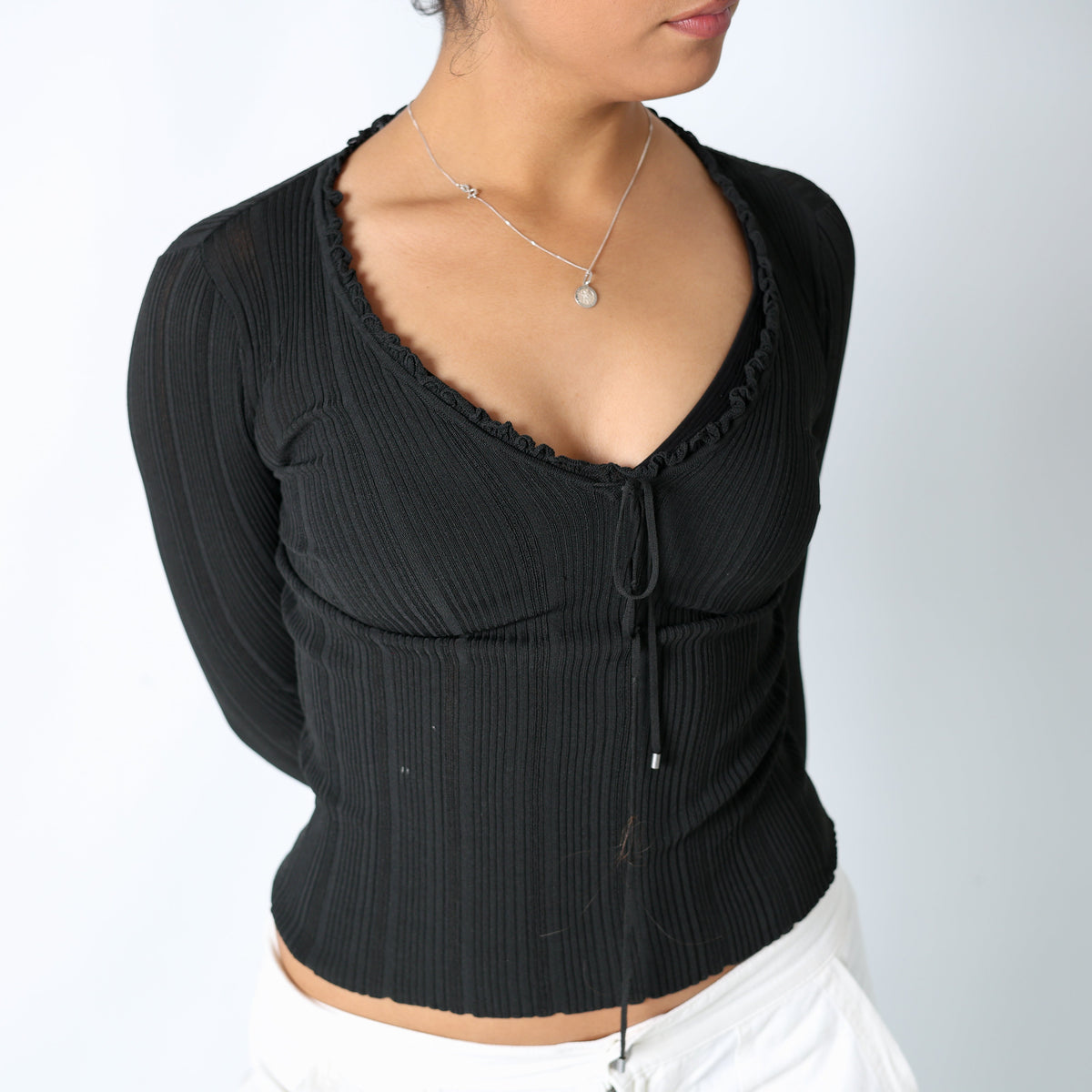 Black 90s PennyPull Cami V Neck (S)