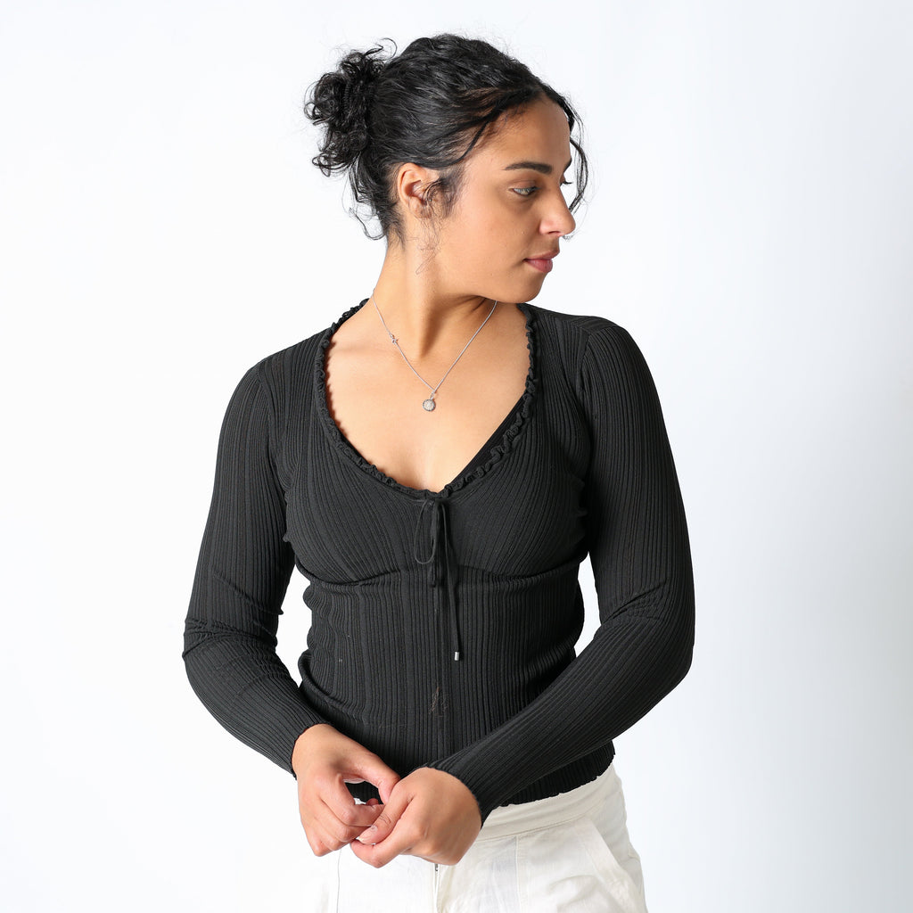 Black 90s PennyPull Cami V Neck (S)