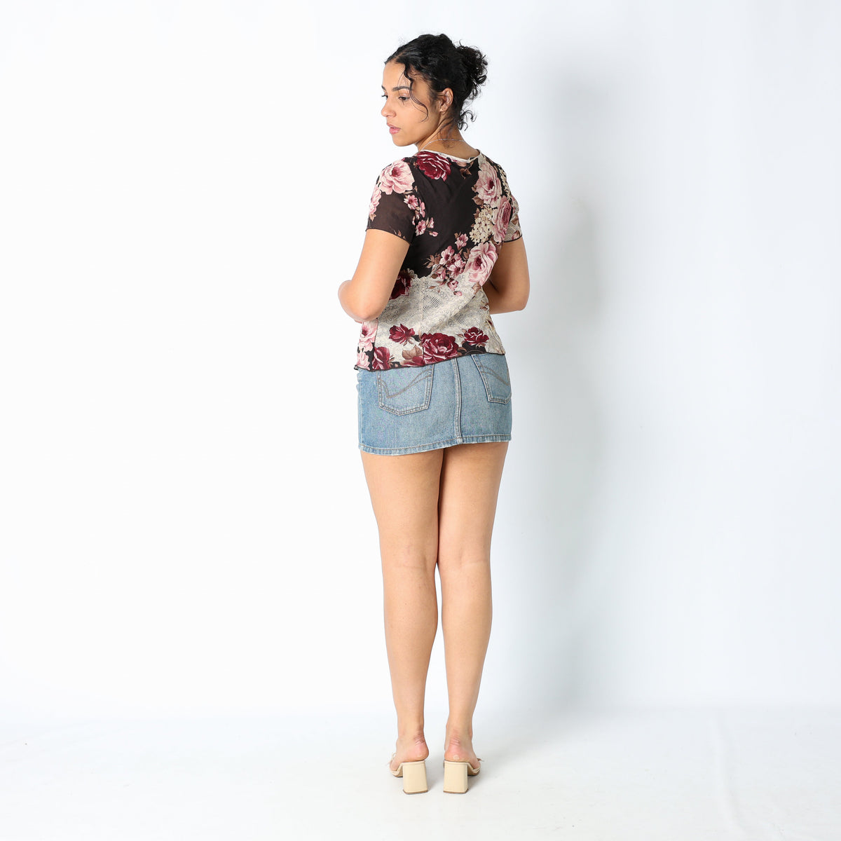 Light Blue 90s ONLY Denim Mini Skirt Straight Fit (M)