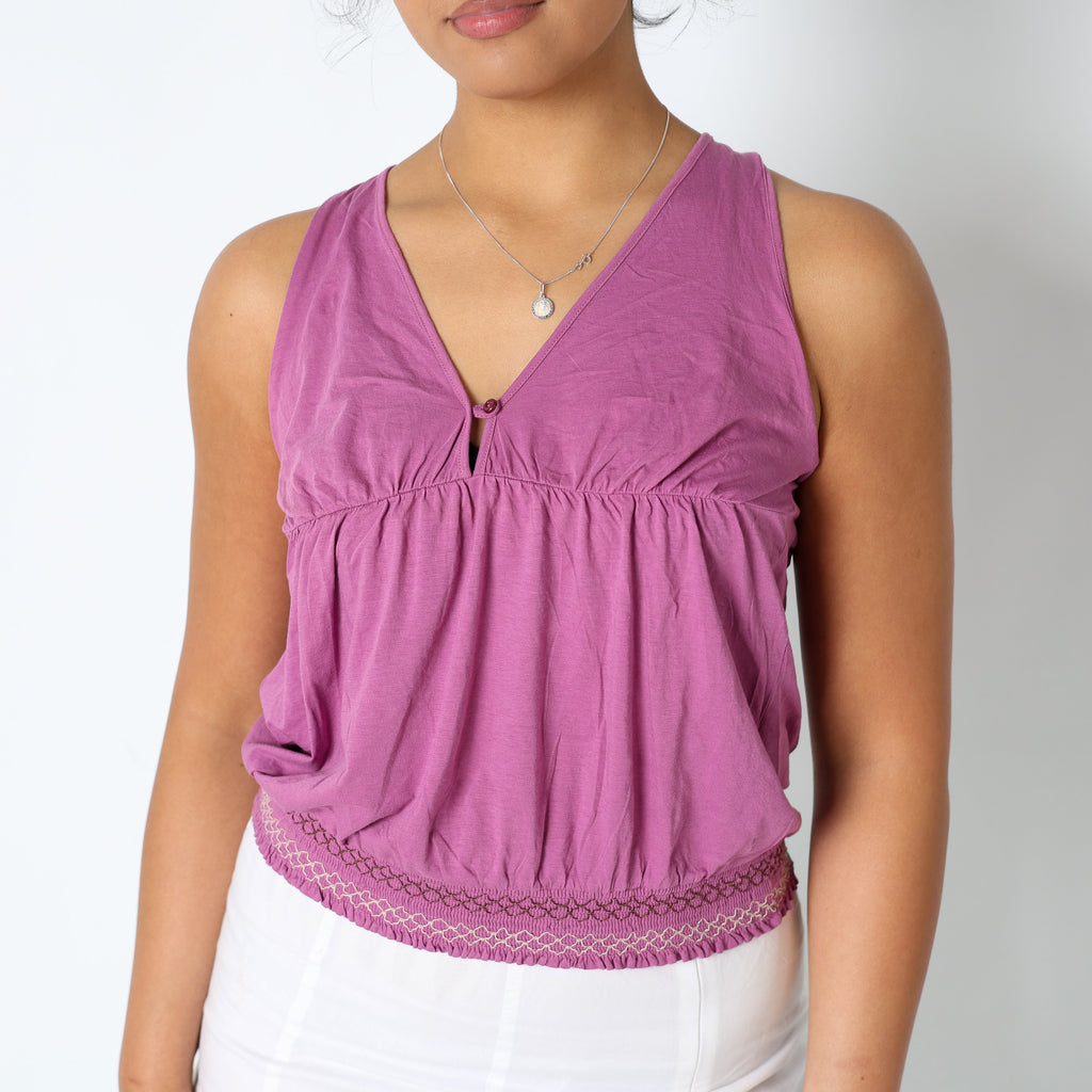 Purple 90s Marlboro Classics Cami Patterned Trim (M)