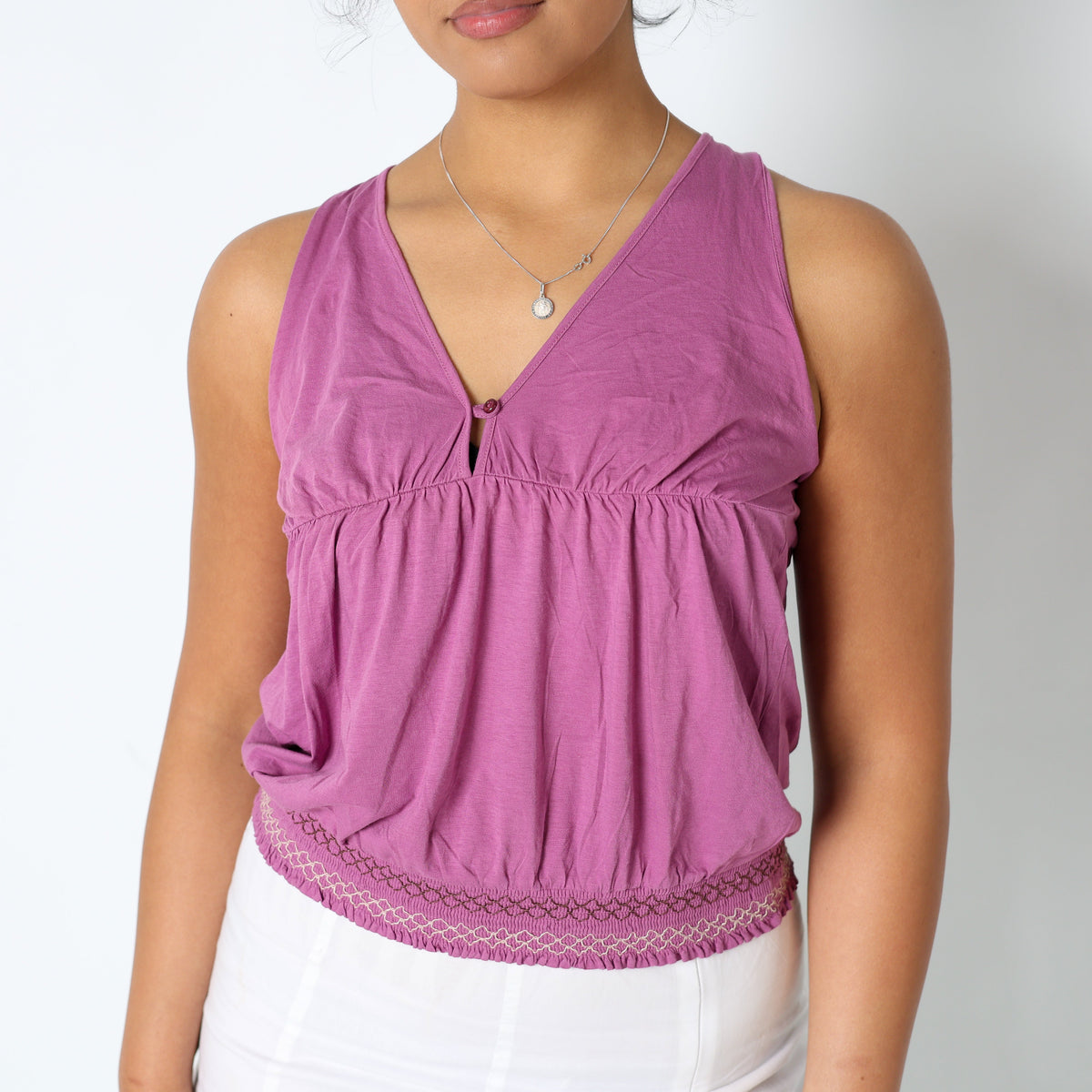Purple 90s Marlboro Classics Cami Patterned Trim (M)