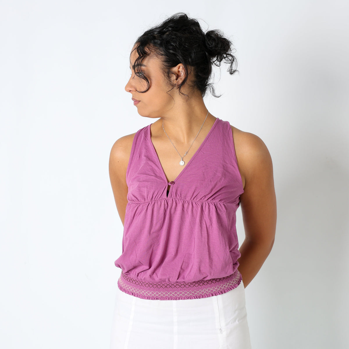 Purple 90s Marlboro Classics Cami Patterned Trim (M)