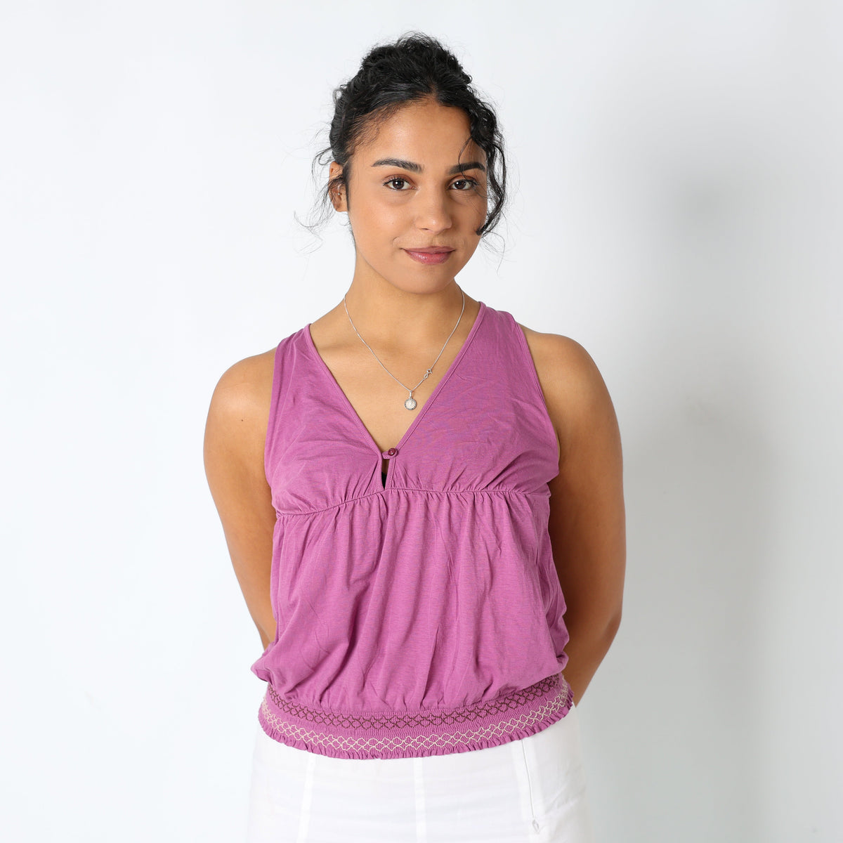 Purple 90s Marlboro Classics Cami Patterned Trim (M)