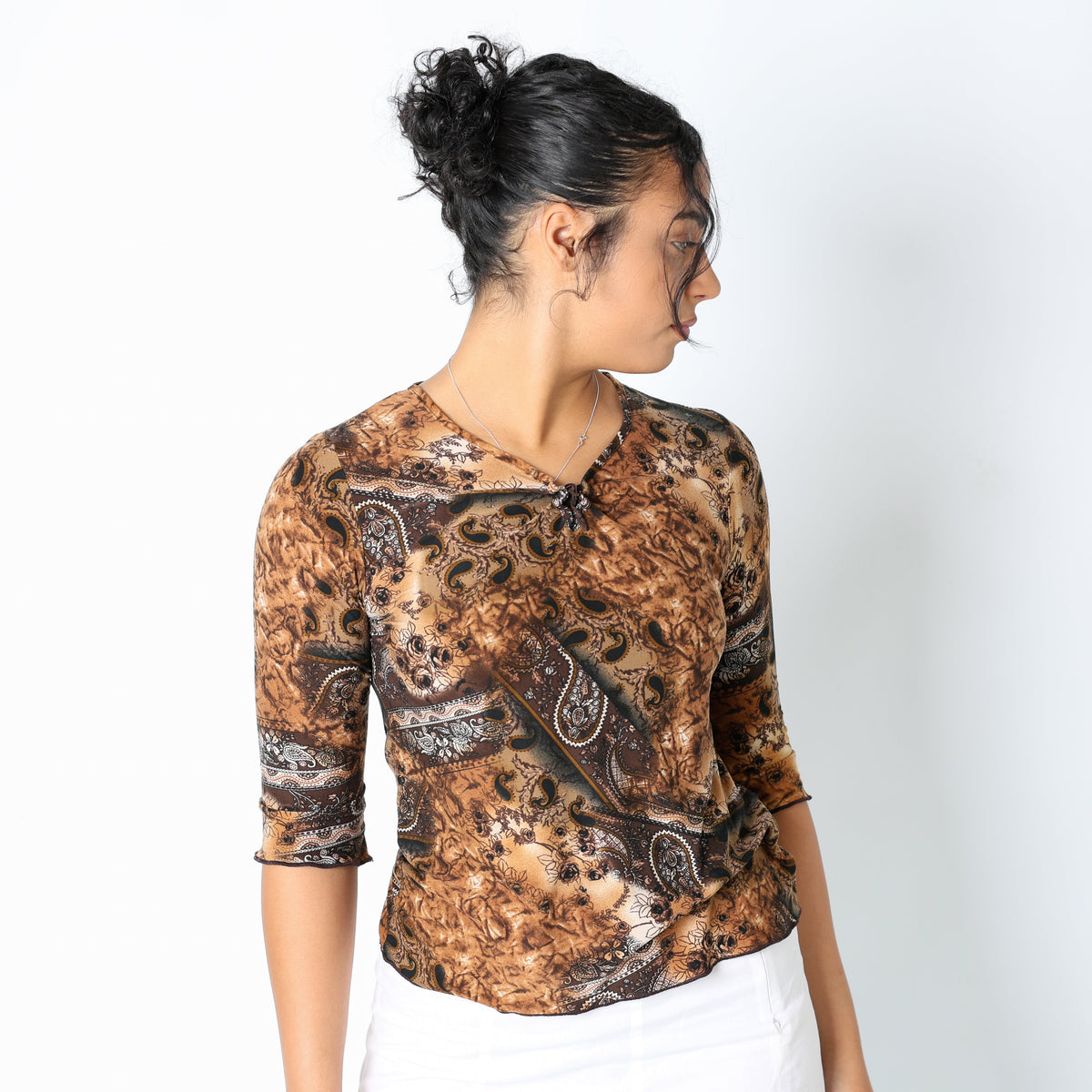 Brown Y2K Cami Pattern (M)