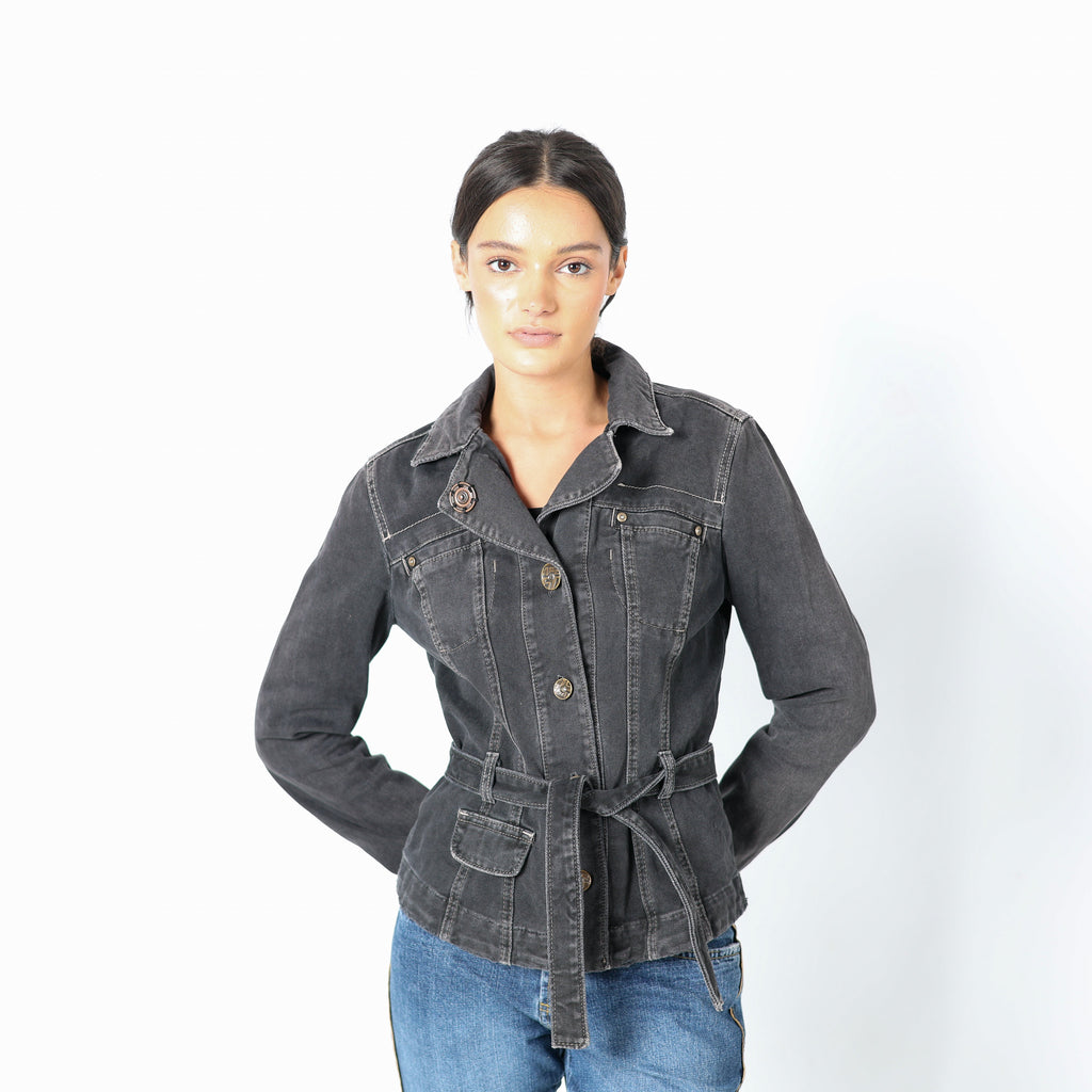 Navy Blue 90s Dolce & Gabbana Denim Jacket Rip Detail Contrast Stitch (L)