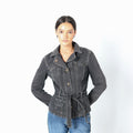 Navy Blue 90s Dolce & Gabbana Denim Jacket Rip Detail Contrast Stitch (L)