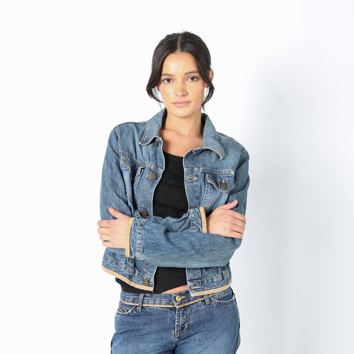 Light Blue 90s PHARD Denim Jacket Phard Texas on Back (M)
