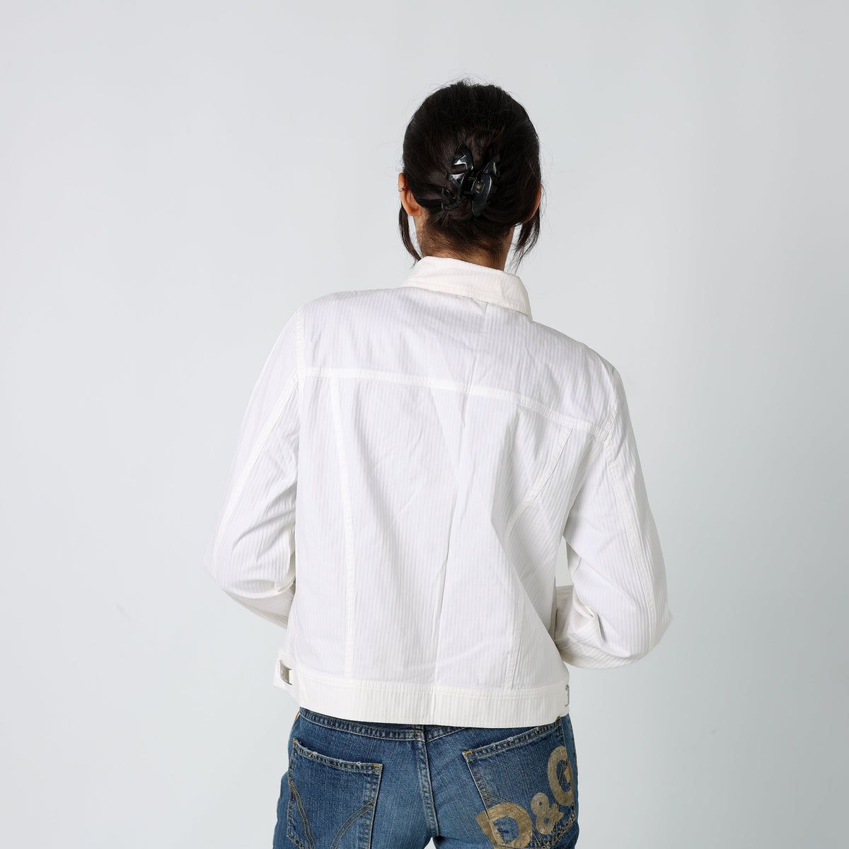 Ivory 90s blu Light jacket Ribbed (M)