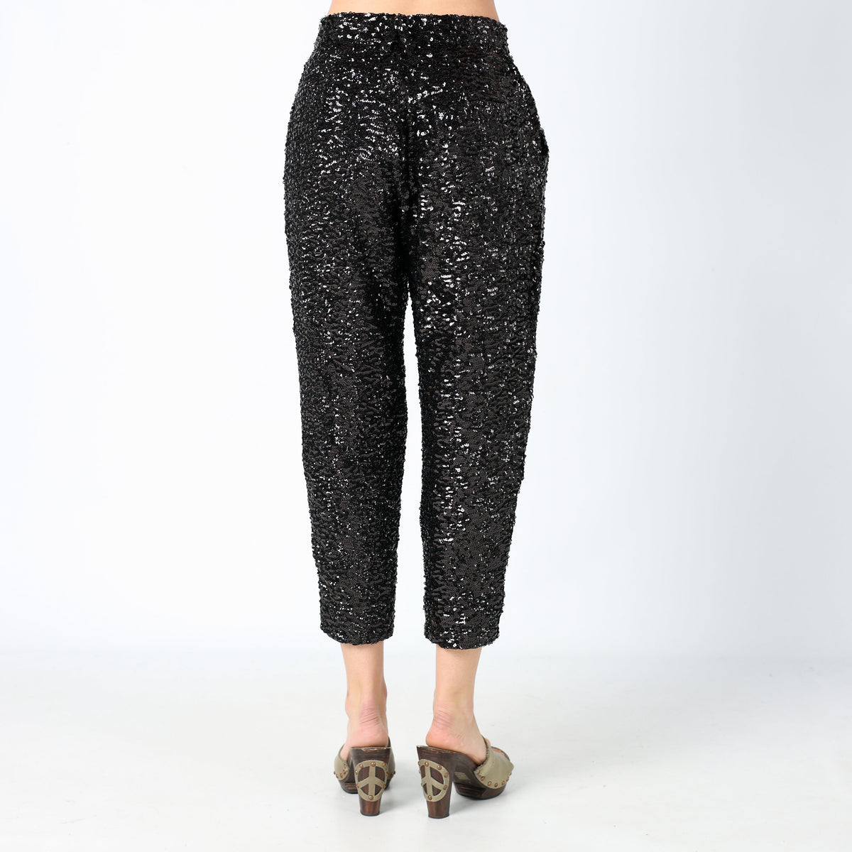 Black 90s Cycle Woven Trousers Sequin (S)