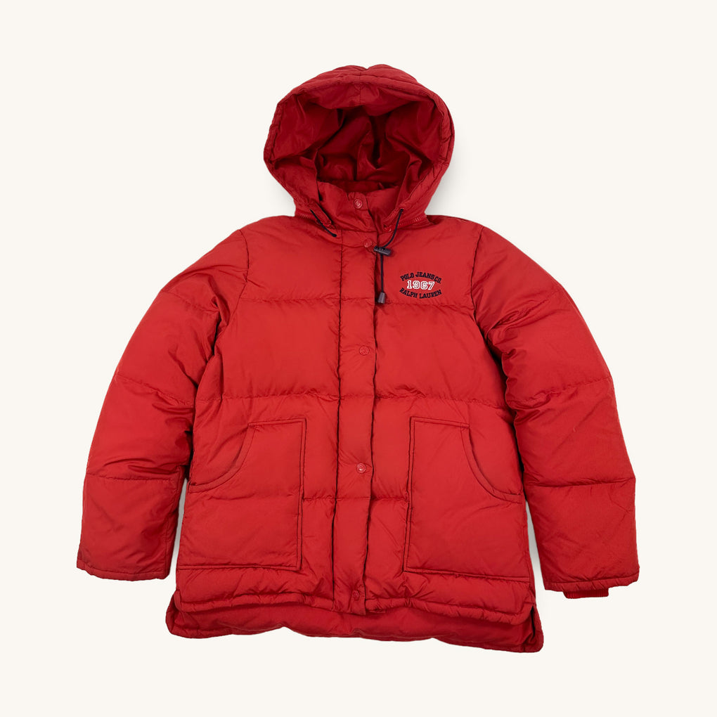 Red polo store coat